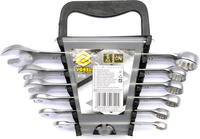 Komplet kluczy płasko-oczkowych 6 części 8-17 mm satyna