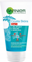 Garnier Czysta Skóra 3 w 1 Żel myjący + peeling + maseczka 150 ml
