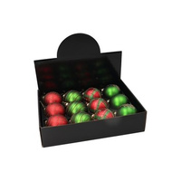 EM&EM Bombka szklana 8cm mix czerwona i zielona