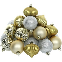 Zestaw 30 sztuk klasycznych ozdób złotych i srebrnych -RXL450